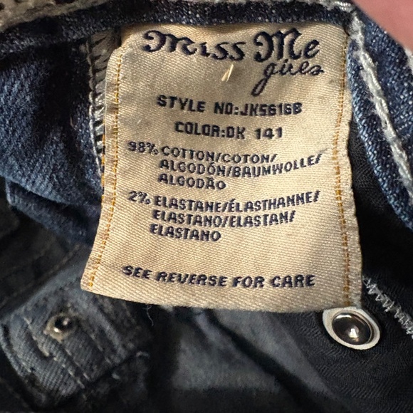 Girls Miss Me Jeans Shorts Rhinestone Angel Wings shorts SZ Kids 10 - Picture 7 of 14